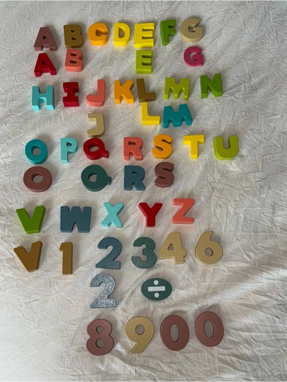 Colorful Wooden ABC Alphabet Letters and Numbers Educational‎ Toy Set